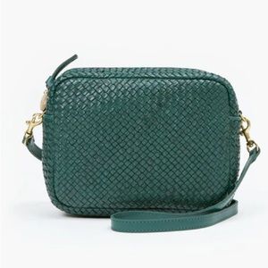 CLARE V DEEP SEA WOVEN MIDI SAC CROSSBODY
